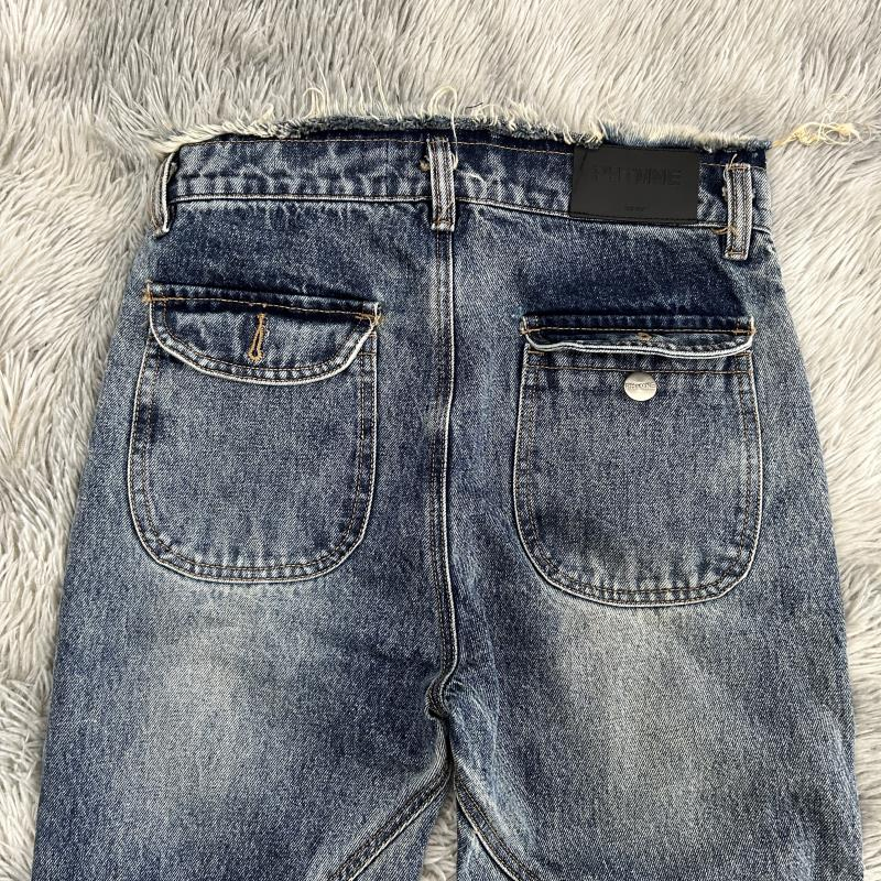 Tagzone Fashion Denim Streetwear Custom Waist Ripped Distressed Men Flared Jeans Pants