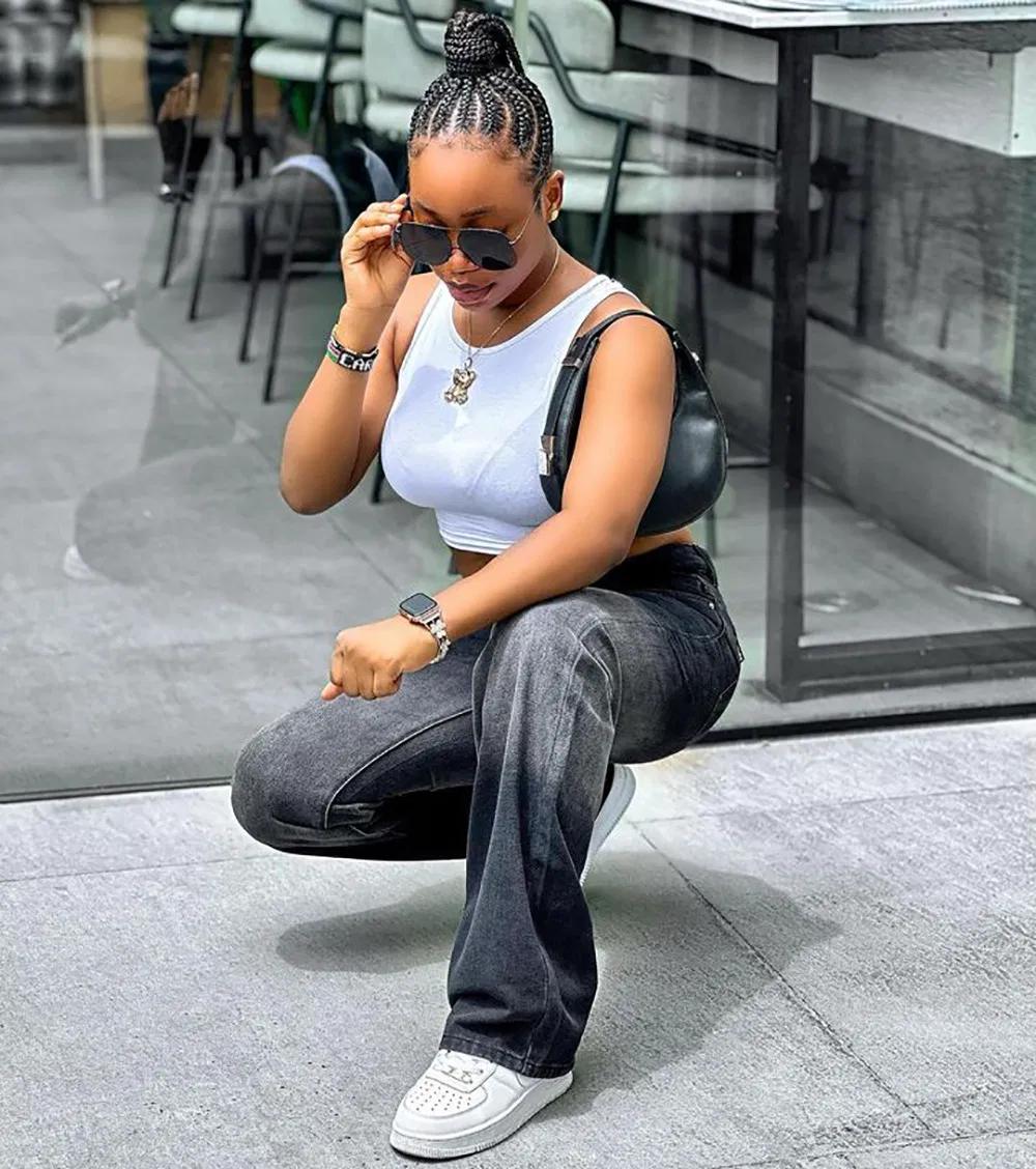 Fashionable Lady Trendy Trousers Retro Gradient Straight Leg Jeans