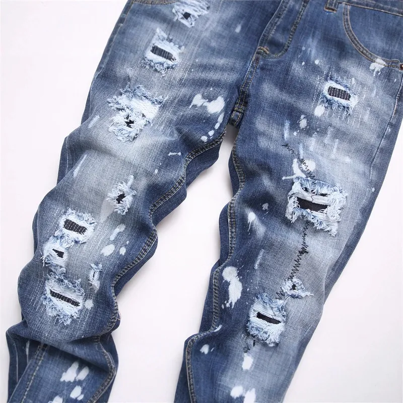 Casual Distressed Streetwear Washed Jeans