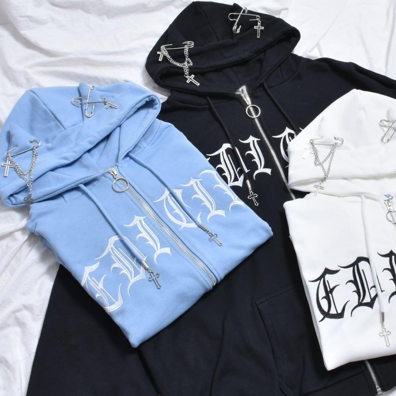 New Arrival Custom Embroidery Hoodies Wholesale Pullover Sweatshirt Cross Pendant Unisex Hoodies