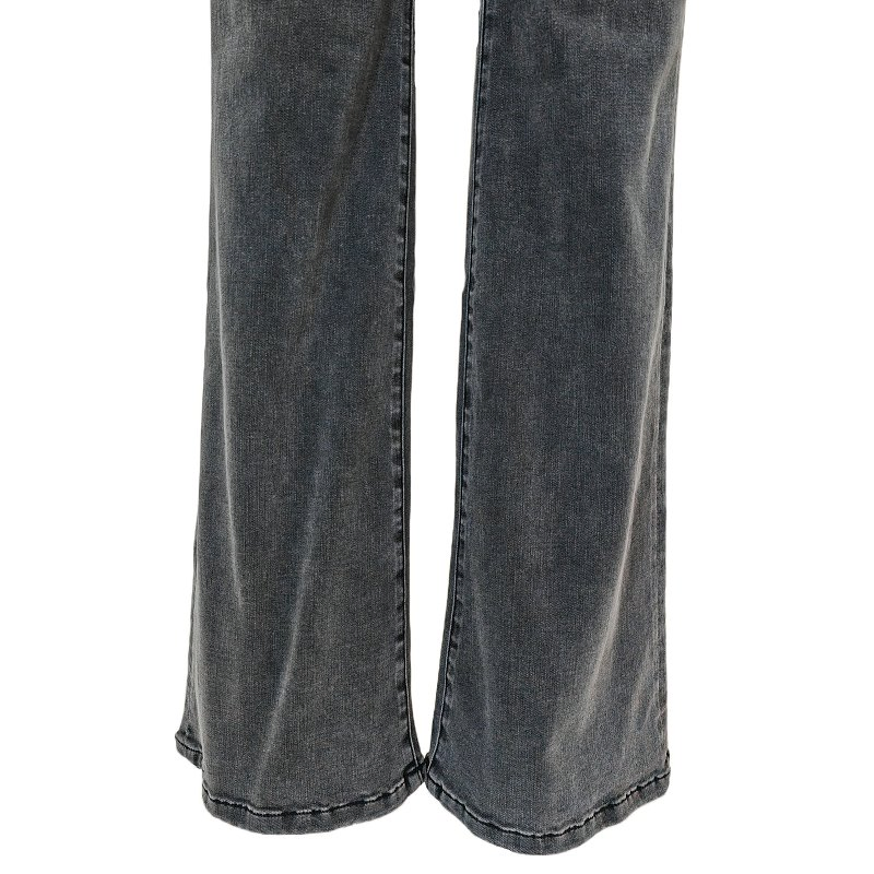 Personalized Outdoorwear Style Colored Distressed Jeans Low Waist High Quality Micro Flared Girl Denim Pants