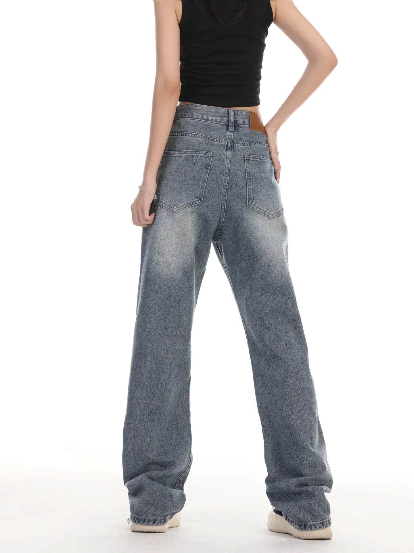 Custom Loose Fit Pants Hip Hop Stylish High Quality Wide Leg Denim Jeans Man