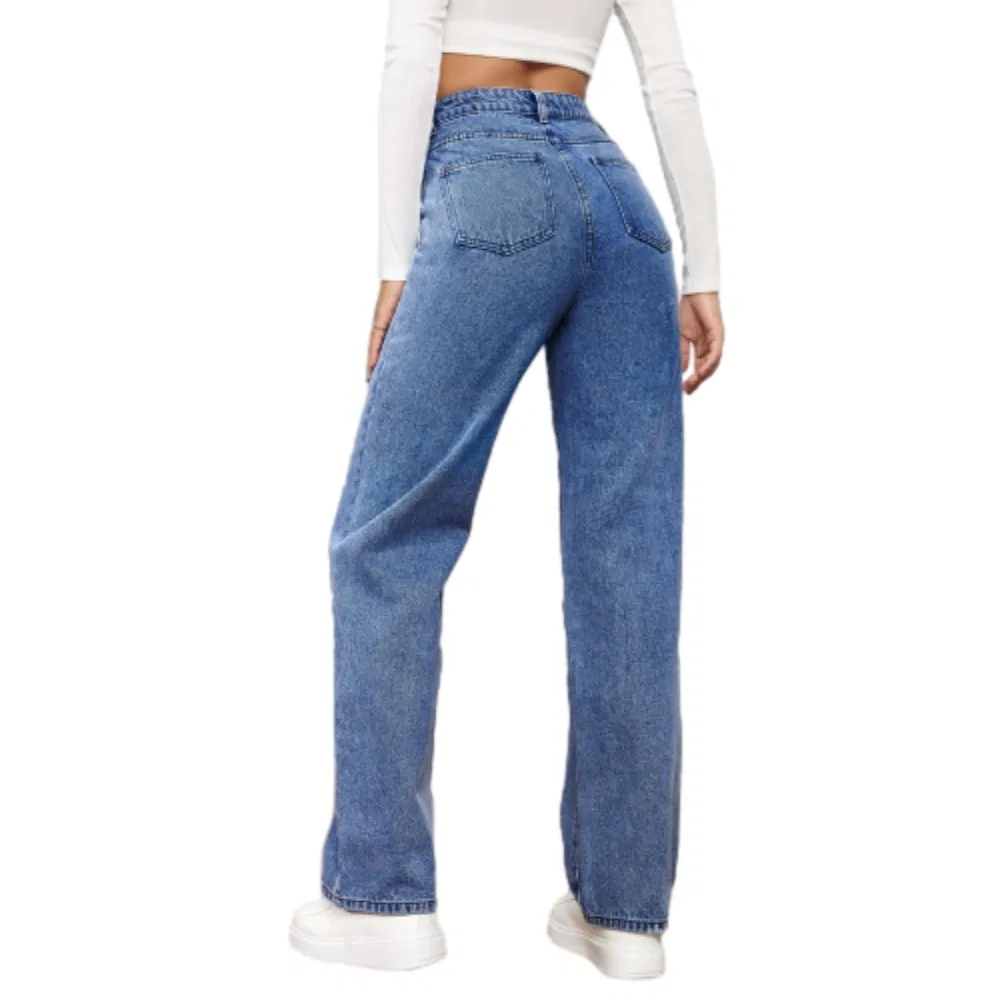 Wholesale Best-Selling Classic Solid-Colored Denim Straight-Leg Trousers Comfortable Wear Jeans Pants