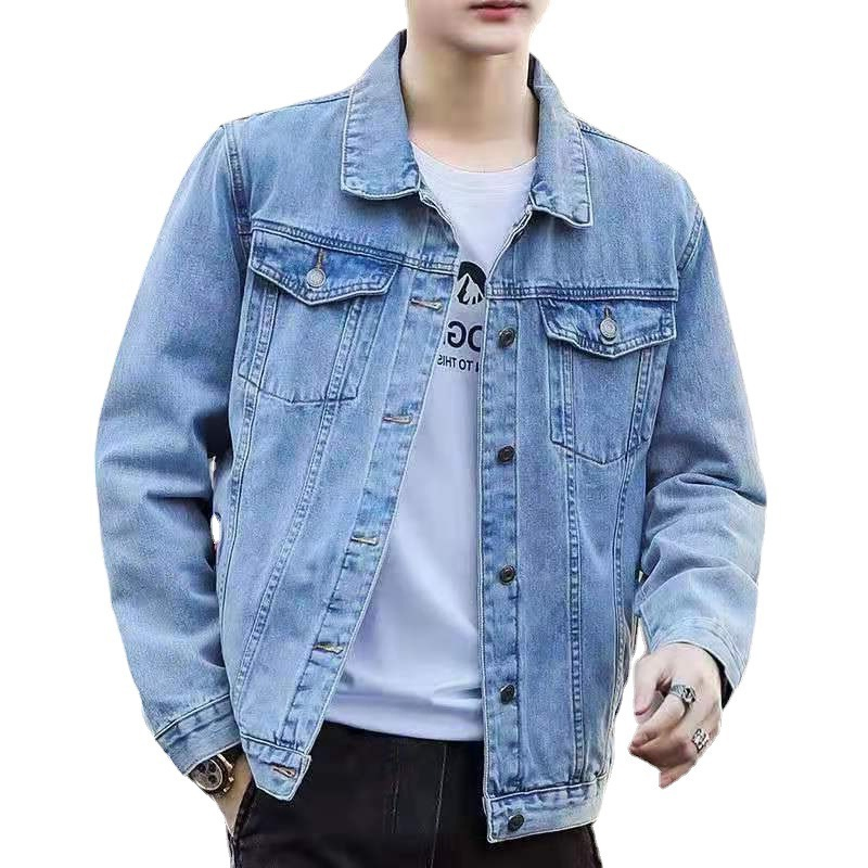 Fashionable Worn-in Denim Labor Shirt Men's Oversized Retro American Jacket