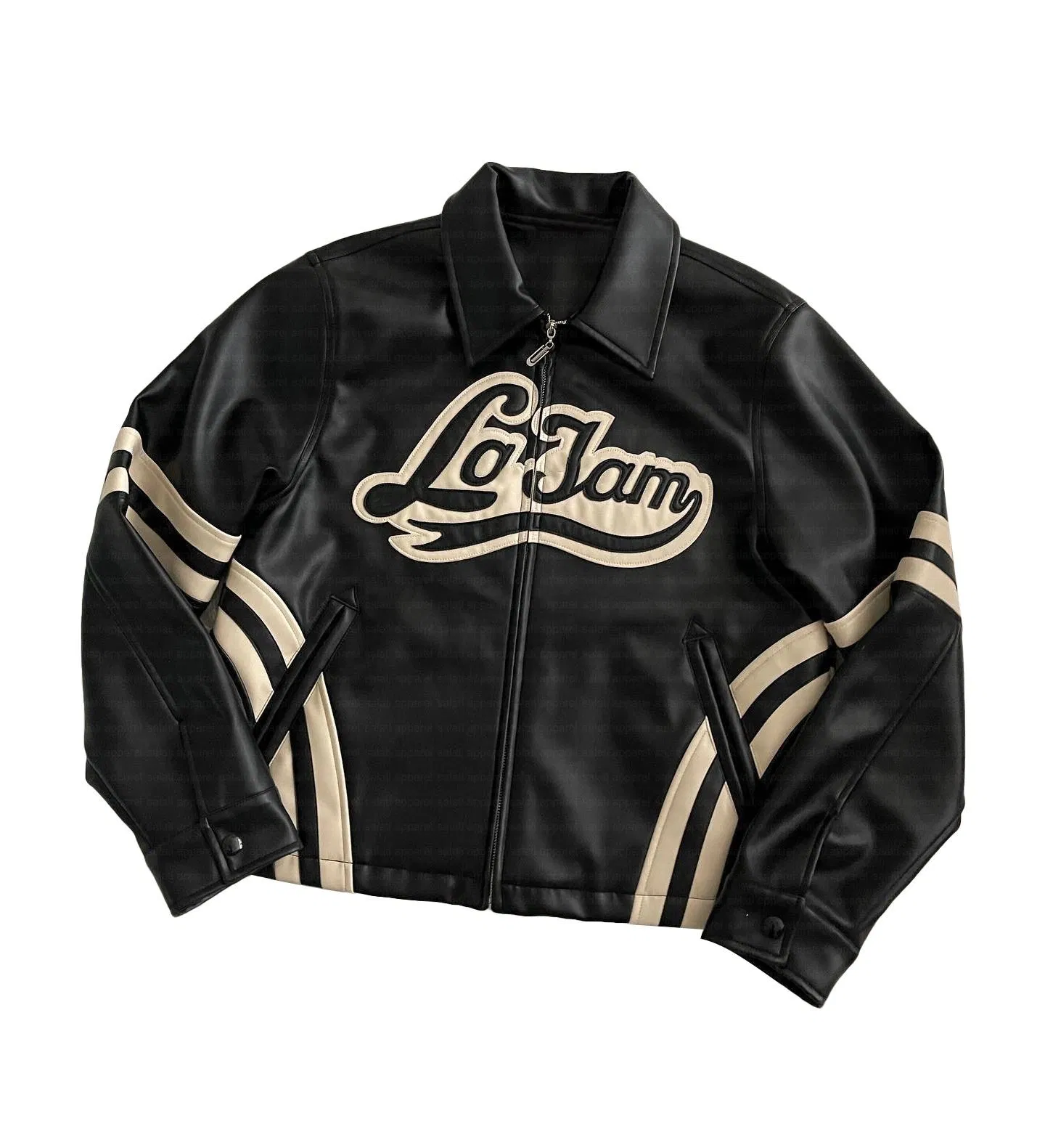 Custom Fashion Zip up Embroidery Logo Retro Vintage Streetwear Motorcycle Motorbike PU Cropped Men's Leather Jackets