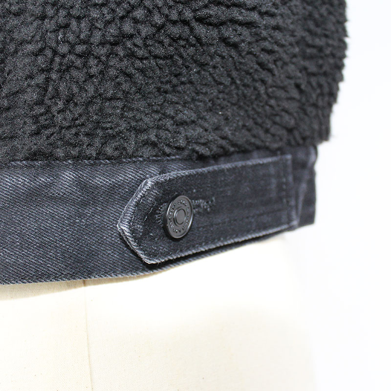 Women's Casual Winter Warm Sherpa with Denim Placket Flap and Hem Jacket