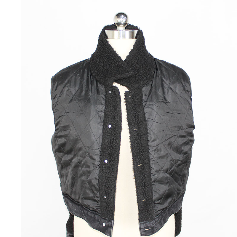 Women's Casual Winter Warm Sherpa with Denim Placket Flap and Hem Jacket