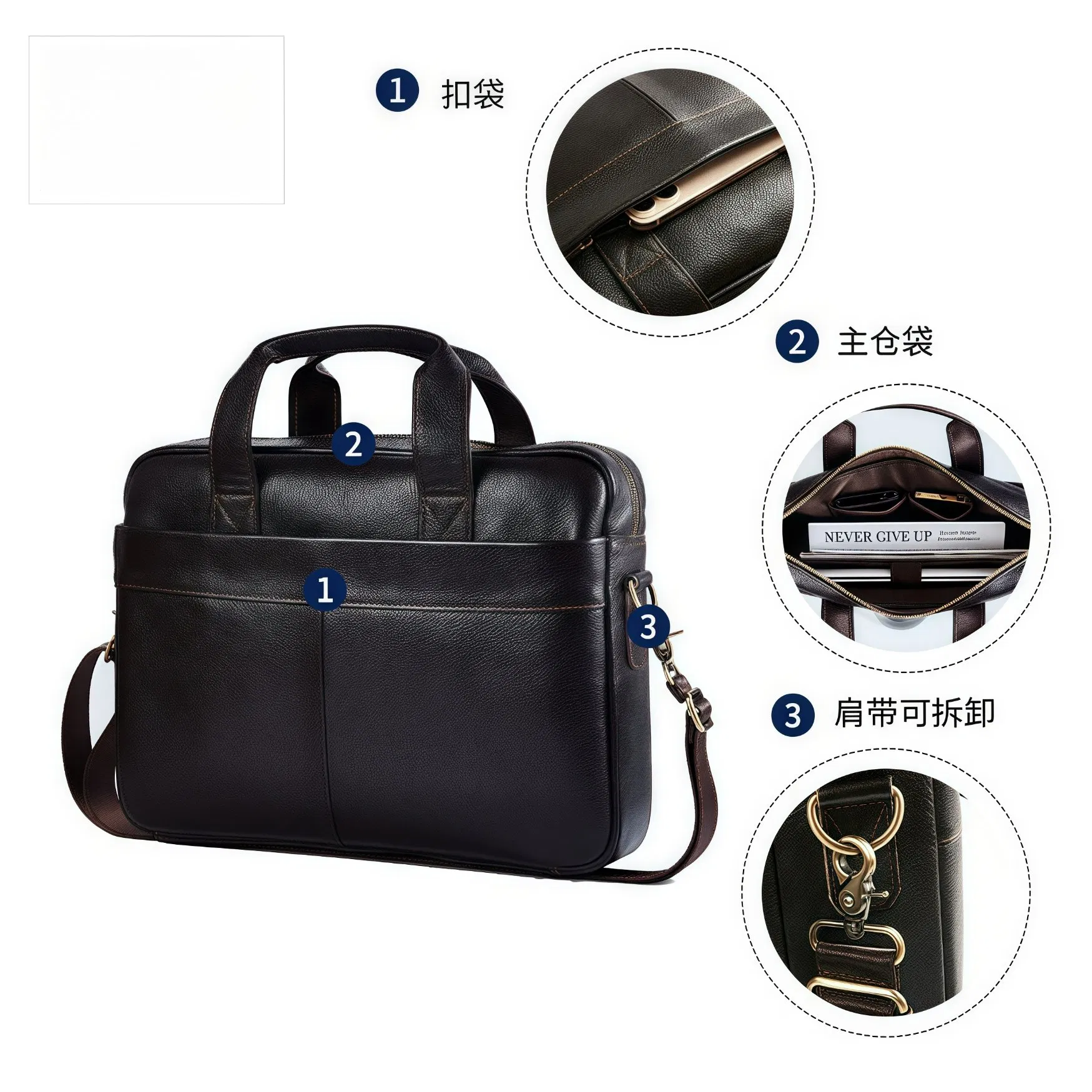 New A Grade Quality Leather Messenger Bag for Men Vintage Travel Backpack 17 Inch Laptop Briefcase Shoulder Bags