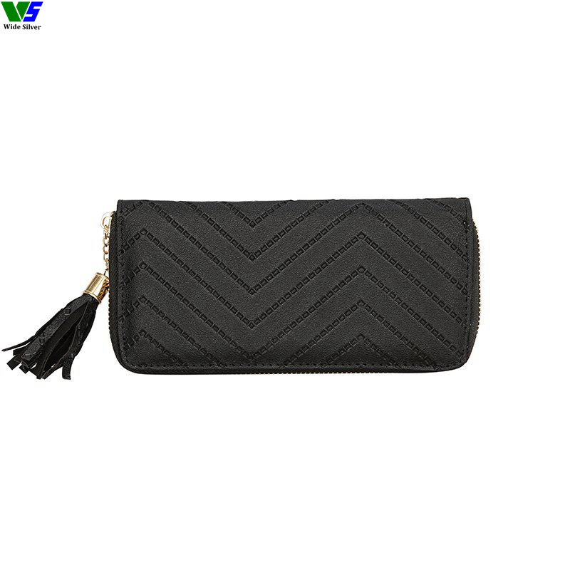 Wide Silver Morden Style Fashion Ladies Leather Wallet and Change Purse 2023