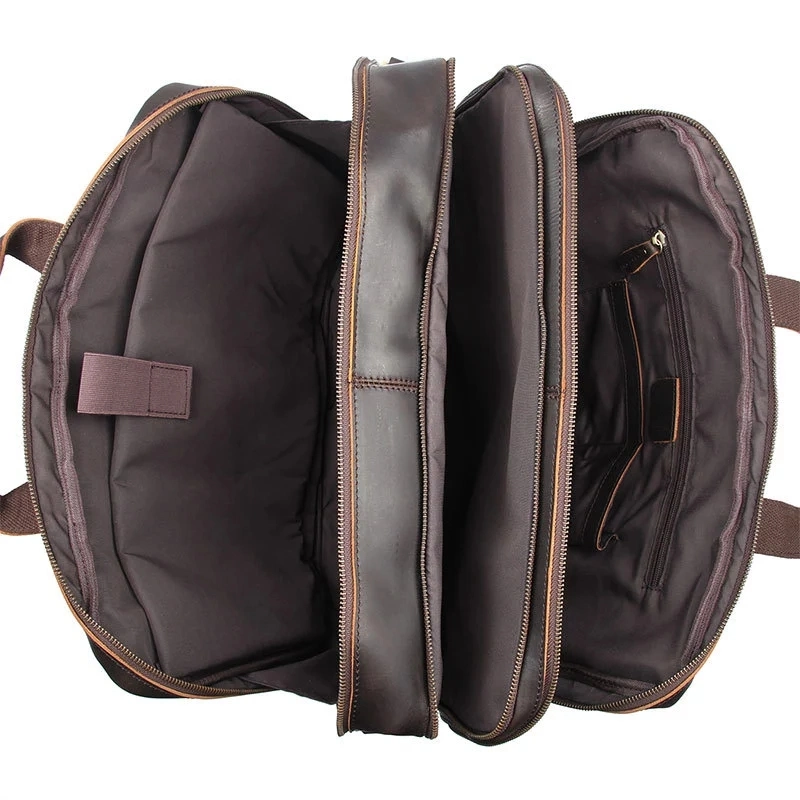 Vintage Full Grain Leather Big Capacity Laptop Handbag England Design Man Briefcase (RS203183)