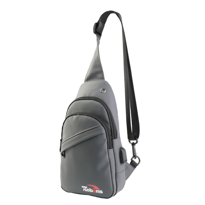 Custom Waterproof Designer Plain One Shoulder Strap Sling Backpack Fanny Tote Crossbody Bag Fashion Slim Luxury PU Leather USB Sports Chest Bag for Men Boys