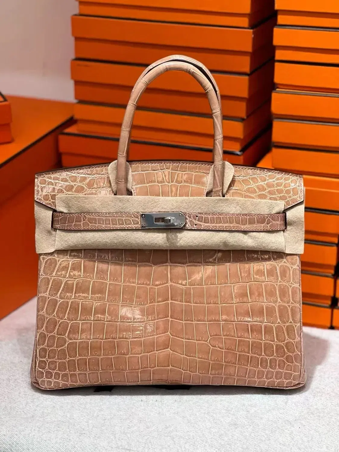 Luxury High Quality Classic Crocodile Embossed Leather Women Handbags Grace Fashion Ladies Purse