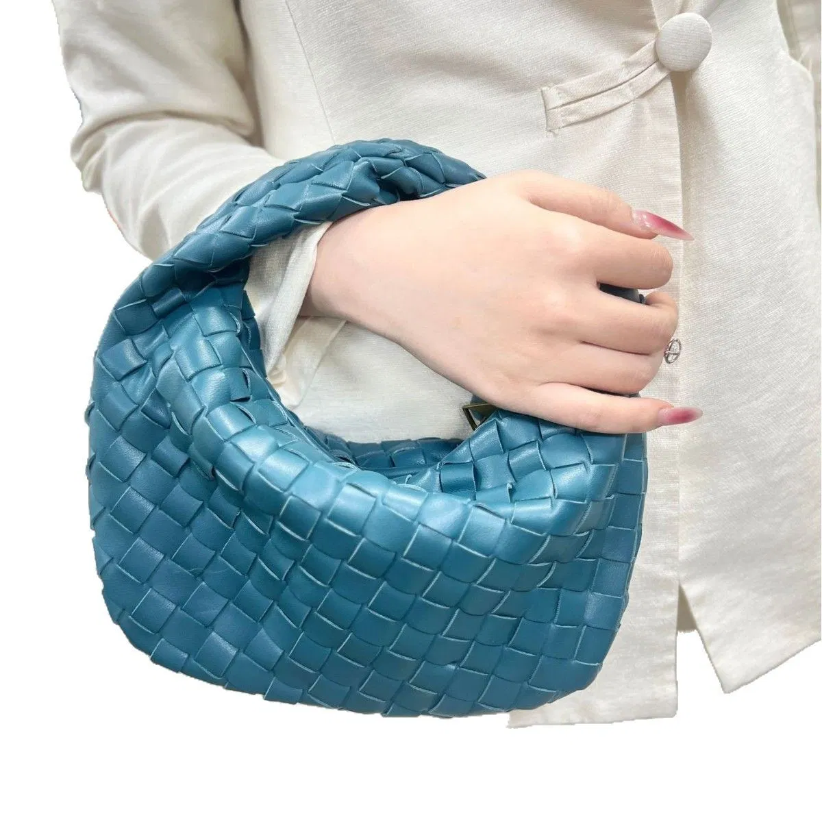 Customized Genuine Leather Woven Handbag - New Trendy Women's Zipper Knot Bag - Luxurious Cowhide Woven Wallet