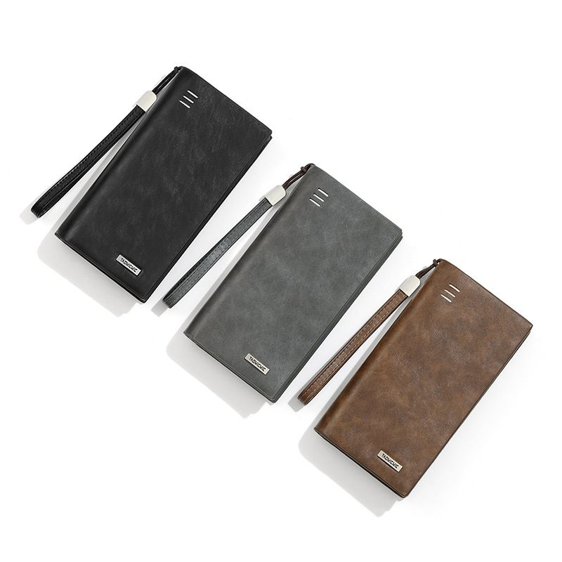 New Business Men's High-End Commuter Zip Clutch Multi-Function Fashion Japan and South Korea Wholesale Mobile Phone Coin Purse