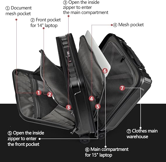 Tsa Approved Rolling Laptop Briefcase