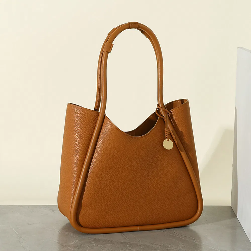 Lady Togo Genuine Cow Leather Fashion Tote Bag Detail