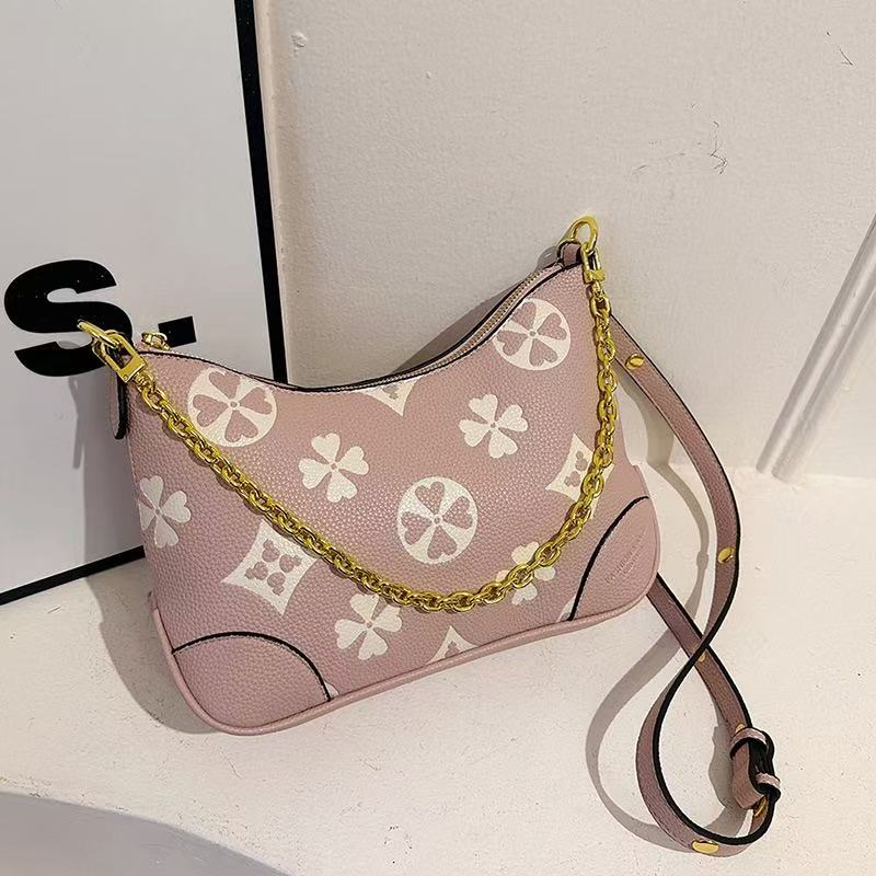 Luxury Designer Women's Genuine Leather Crossbody Shoulder Bag Handmade Wallet Purse with Chain Stylish Underarm Tote Bag Ladies