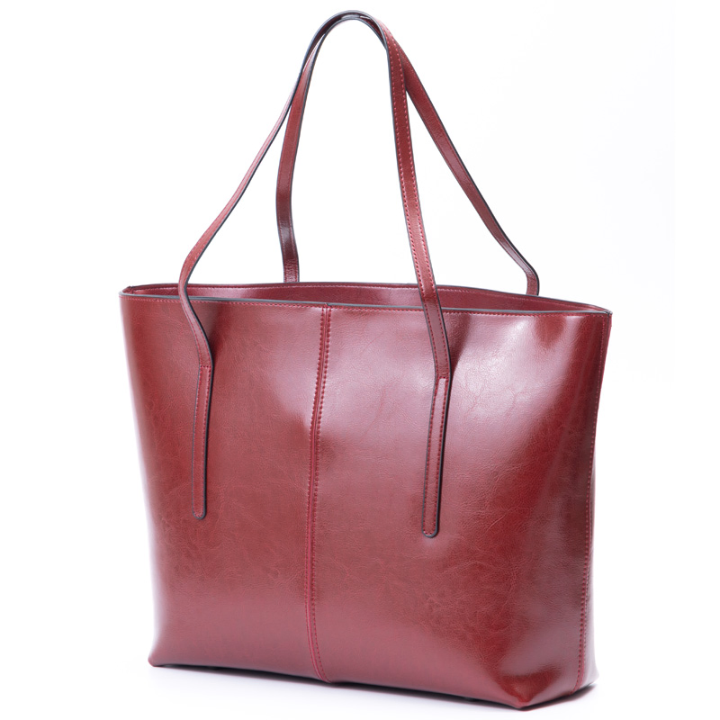 Fashion Women's Soft PU Leather Handbag Shoulder Vintage Oil Wax Leather Large Capacity New Tote Bag
