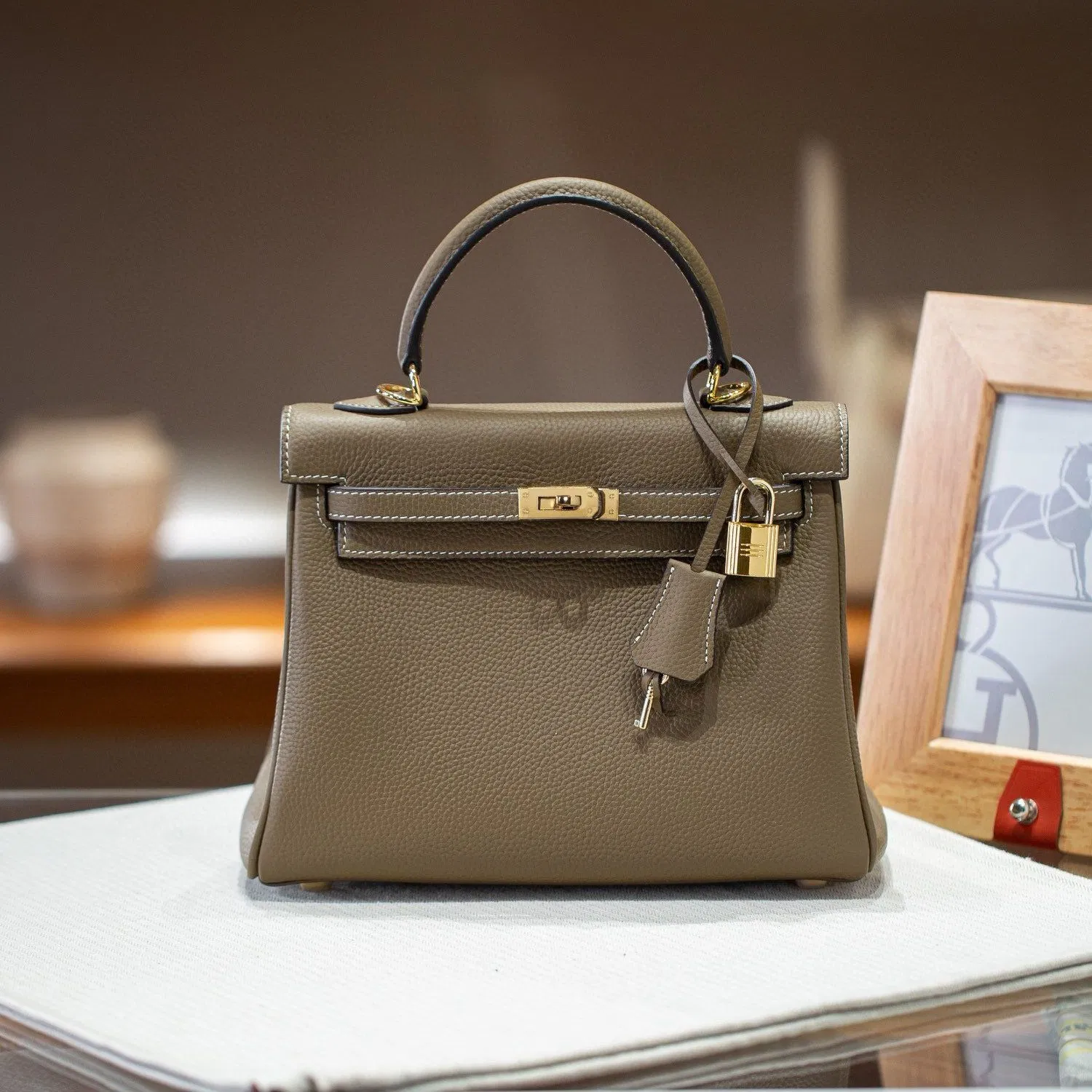 Soft Kelly Bag Genuine Leather 100% Cowhide Top Quality Woman Handbag