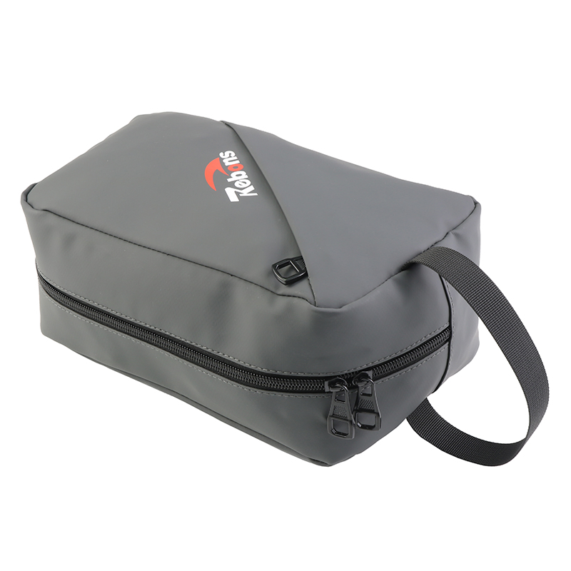 Custom Logo Small Waterproof Soft PU Leather Gym Toiletry Wash Storage Pouch Makeup Organizer Bag Luxury Quilted Zipper Mesh Travel Cosmetic Case Bag for Men