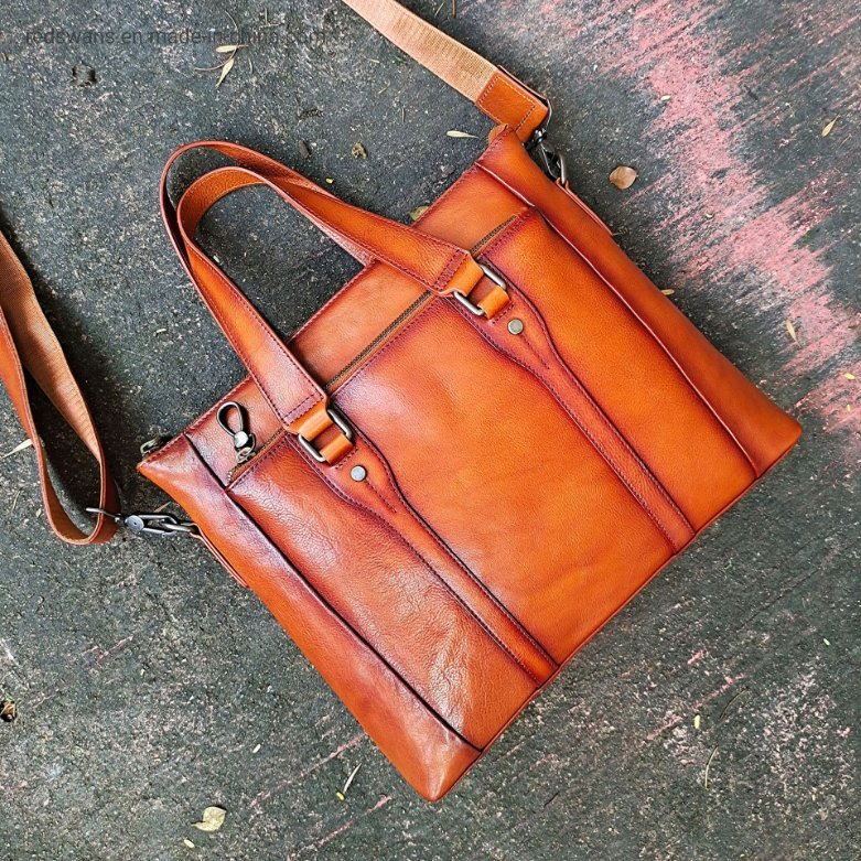 Genuine Leather Briefcase Large Men Cross Bags Crossbody with Logo for Custom Business Bag Wristlet Clutch RS-Ypsy-6528