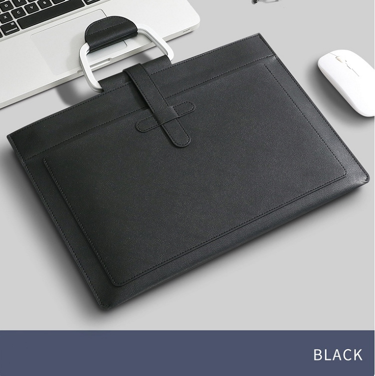 Waterproof Leather Document Holder Custom Logo File Folder Bag with Handle