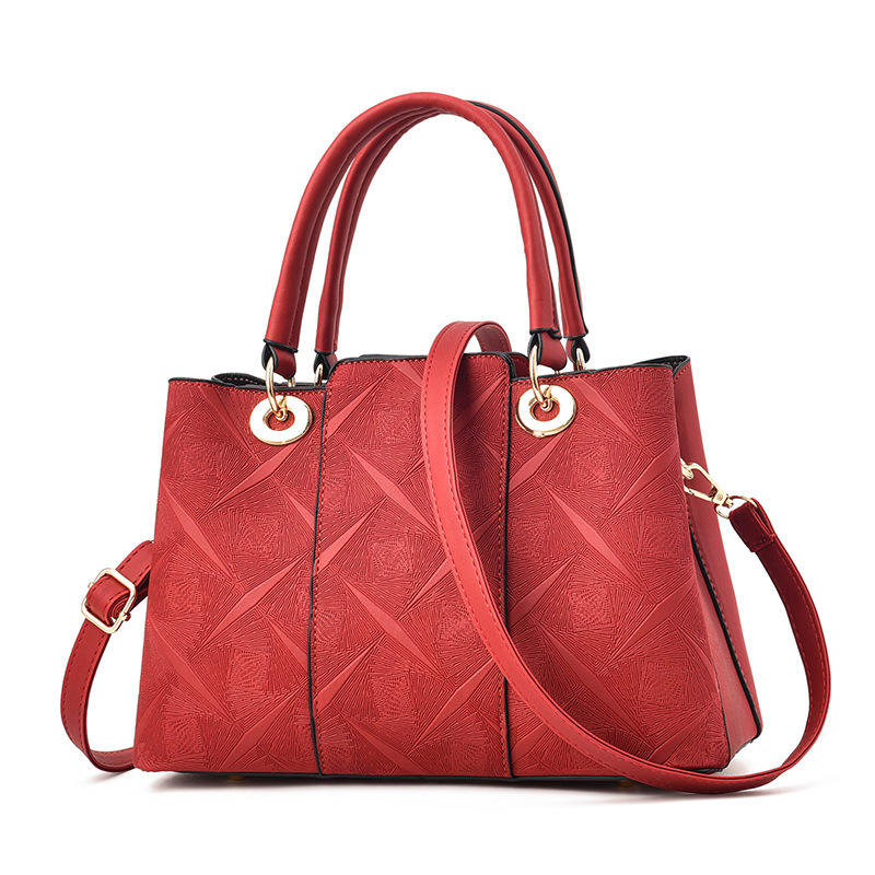 Five Colors Portable Leather Embossed Women Handbag