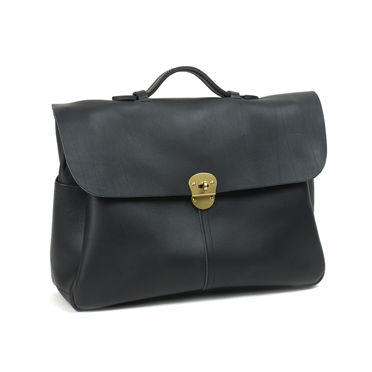 Stylish Black Full Grain Leather Briefcase for Men