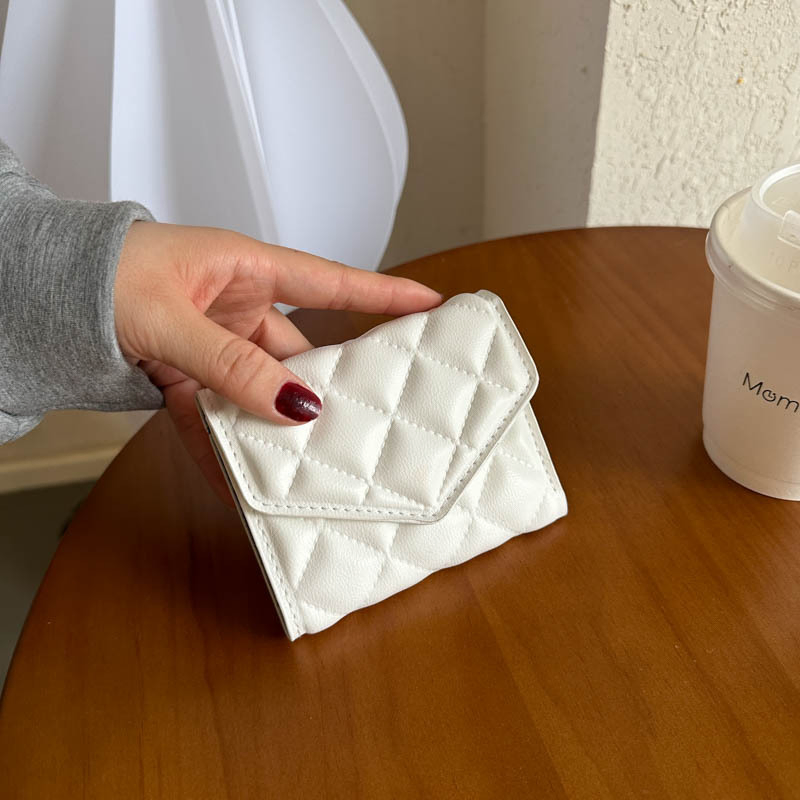 New Arriving Designer Wallet Classics Black Rhombus Wallets Portable Travel Coin Purse Short Card Holder Women Clutch Bag