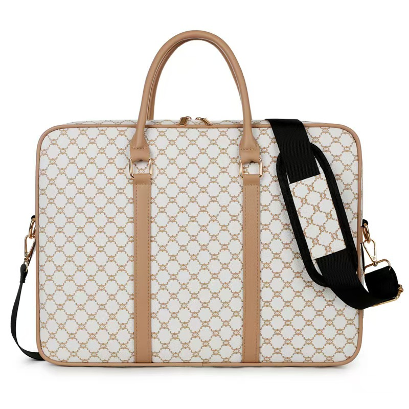 Custom 14 Inch Vintage PU Leather Handbag Crossbody Laptop Bag Business Hand Shoulder Tote Bag for Men