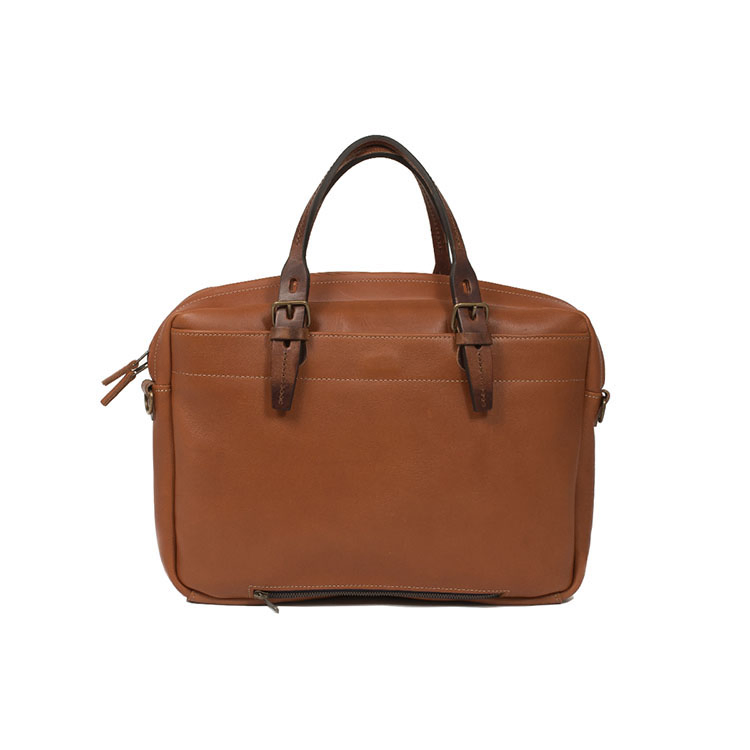 Vintage Bag Vegetable Tanned Leather Laptop Bag Men Briefcase