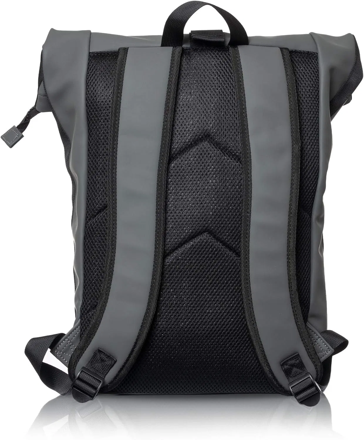 Men Women Travel Casual Roll up Top Vegan Leather Backpack