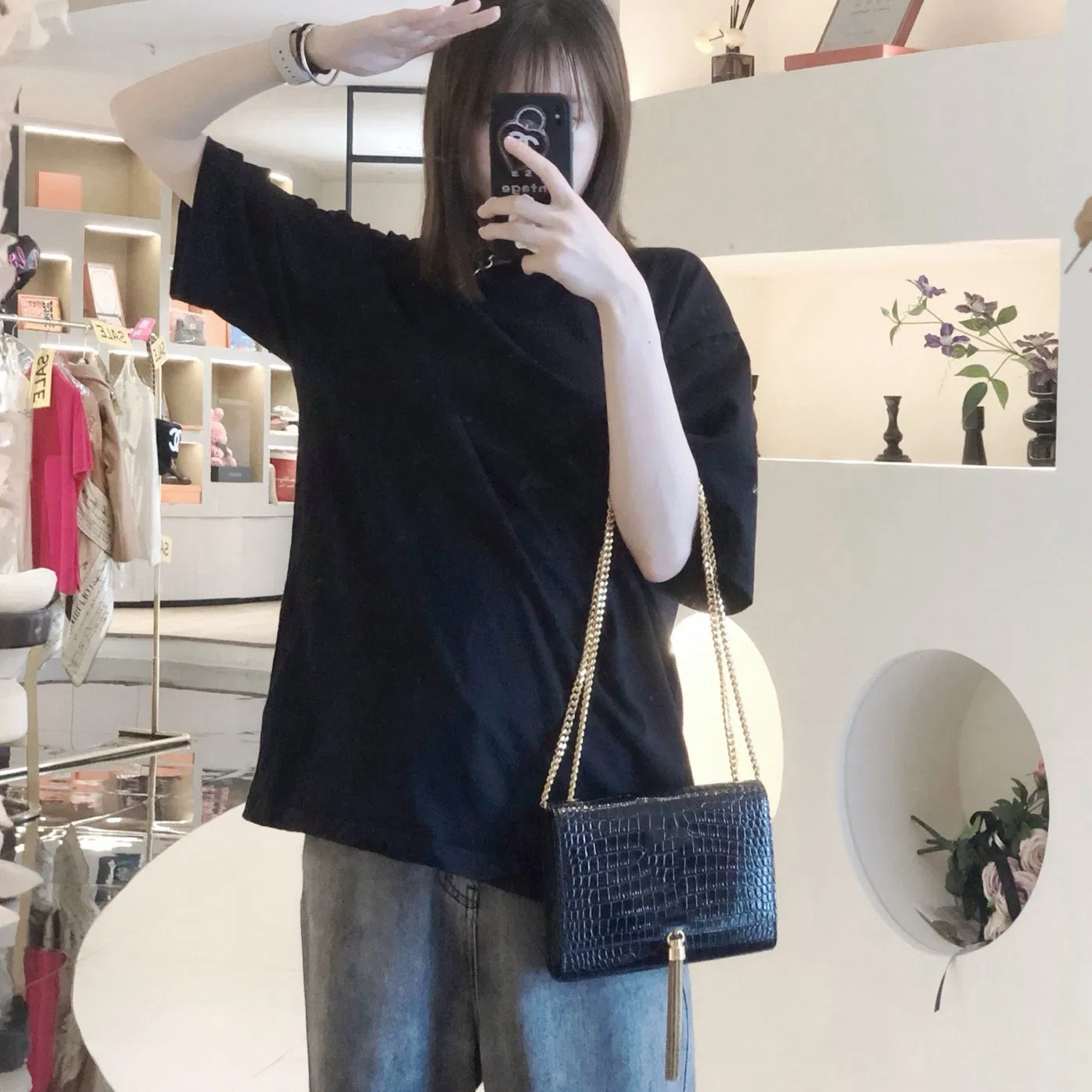 Top Quality Handbags Designer Crocodile-Embossed Tassel Clasp Glossy Calf Leather Crossbody Bag Ladies Handbags