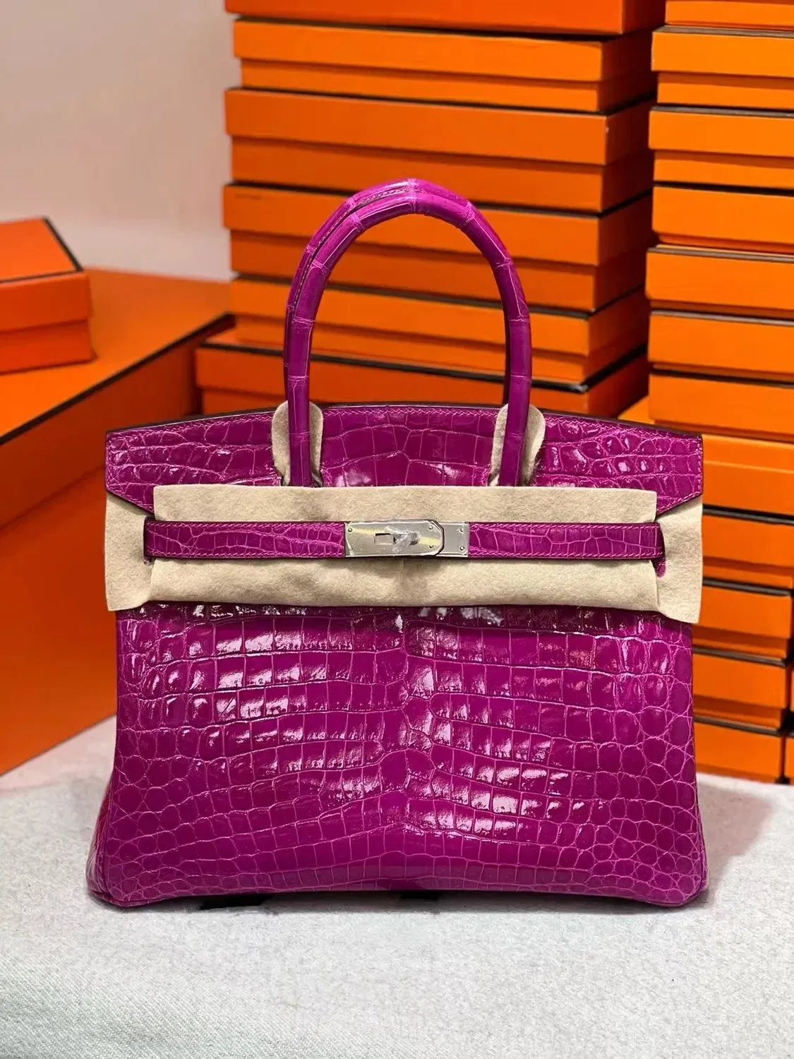 Luxury High Quality Classic Crocodile Embossed Leather Women Handbags Grace Fashion Ladies Purse