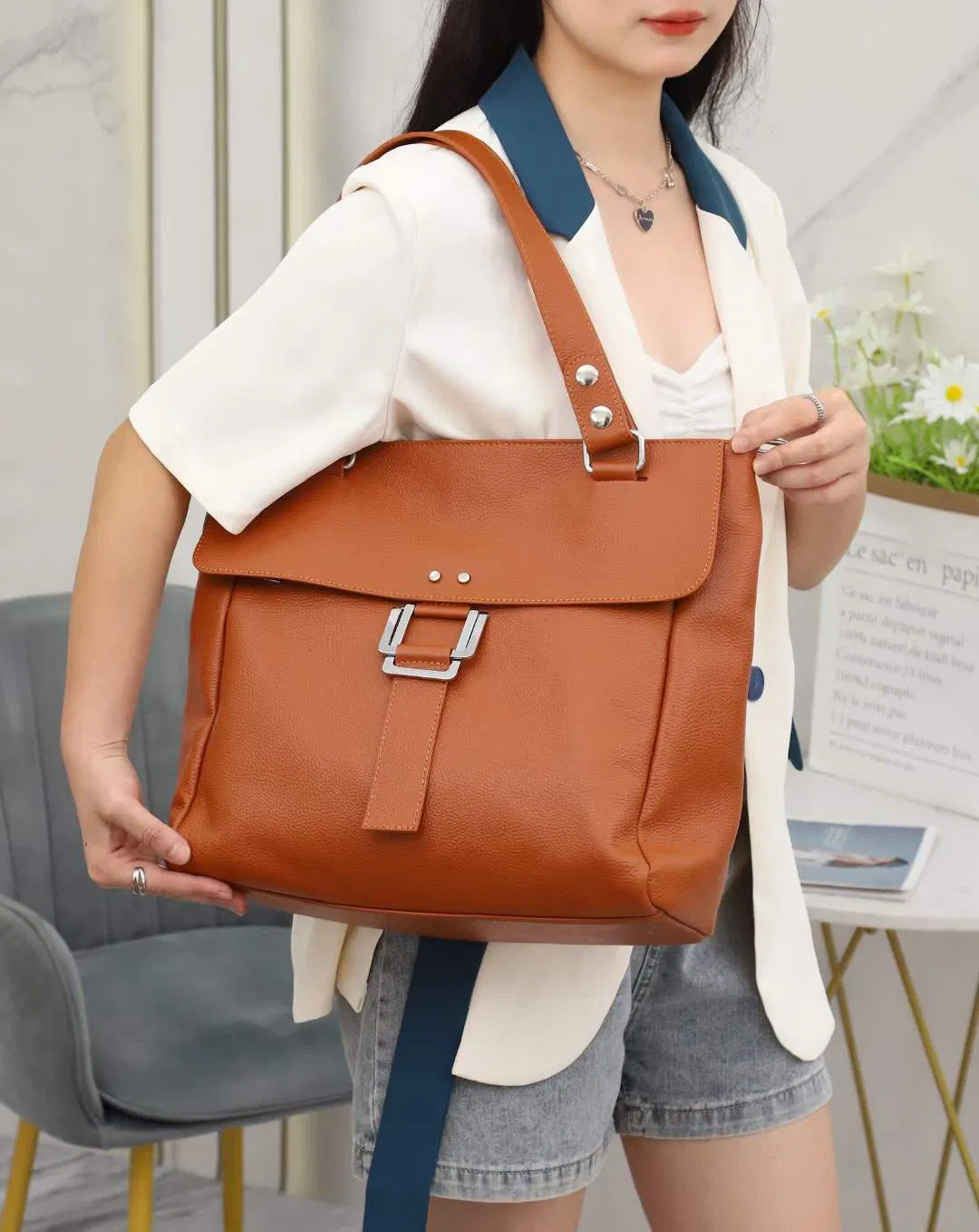 Ladies Handbag for Women Custom Luxury Handbag Black Embossed Small Designer Leather Crossbody Bag