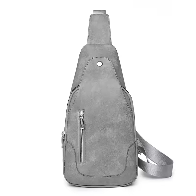 Crossbody Mans Chest Bag New Genuine Leather Texture Waterproof Casual Sports Travel Single Shoulder Backpack Trendy