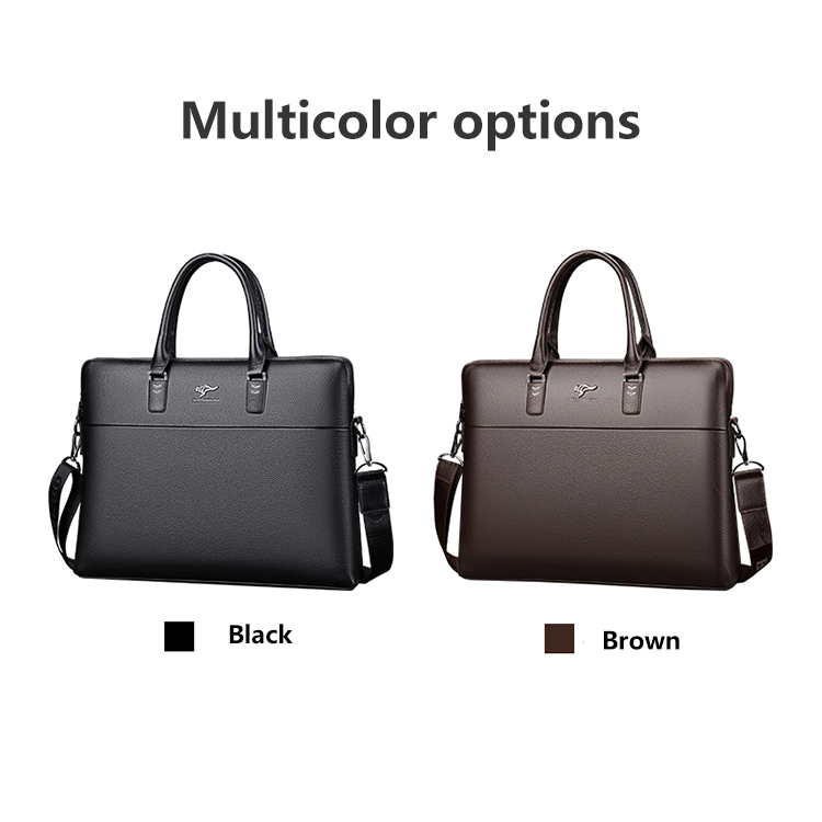 Wholesale Conference Men Lawyer Black PU Leather Waterproof Travel Conference Mens Shoulder Business Office Briefcase Laptop Bag