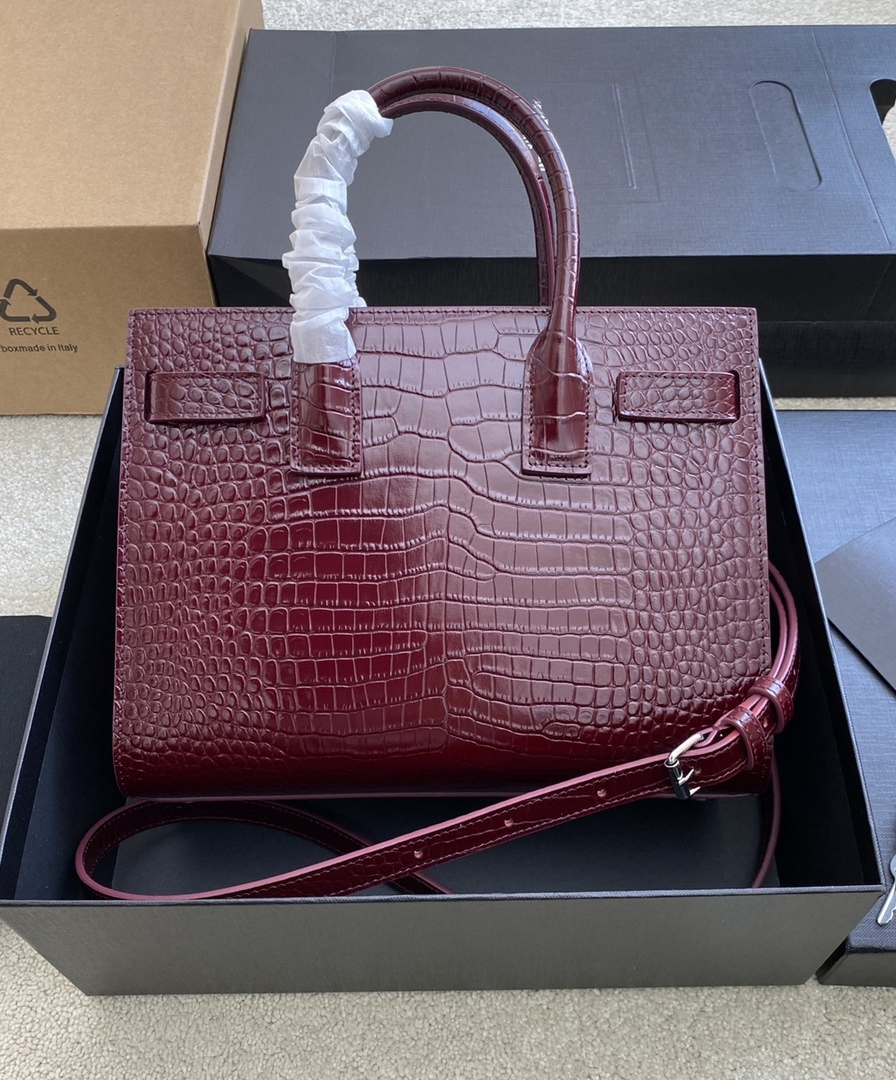 Luxury Hourglass Shoulder Bag High Quality Genuine Leather Crocodile Embossed Cowhide Large Capacity Square Crossbody Bag Handbag