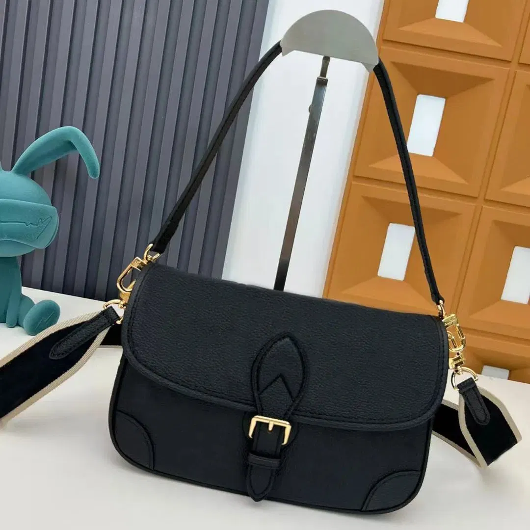 Womens Real Leather Cowhide Handbags Embossed Letters Black Purse Crossbody