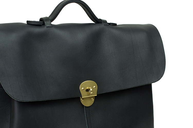 Stylish Black Full Grain Leather Briefcase for Men