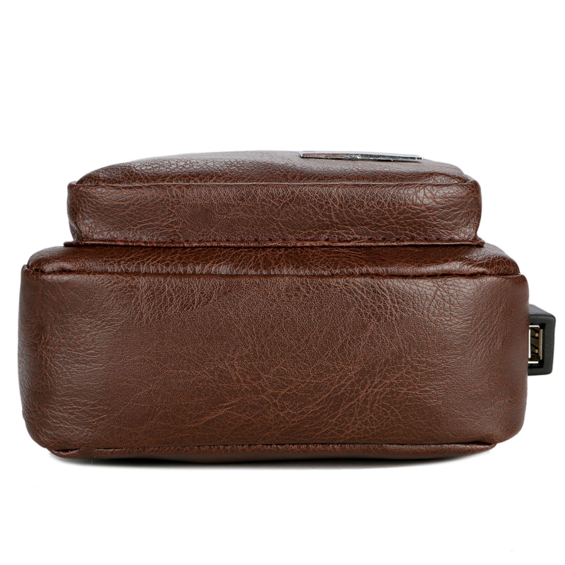 Waterproof Bag Men Chest Pack Single Shoulder Strap Back Bag Split Leather Crossbody Bags