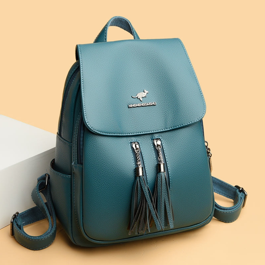 PU Leather Stylish Lady Bags Luxury Women Zipper Vegan Backpack