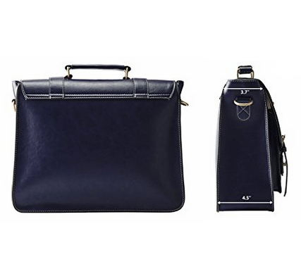 Women's PU Leather Laptop Tote Messenger Bag Crossbody Briefcase