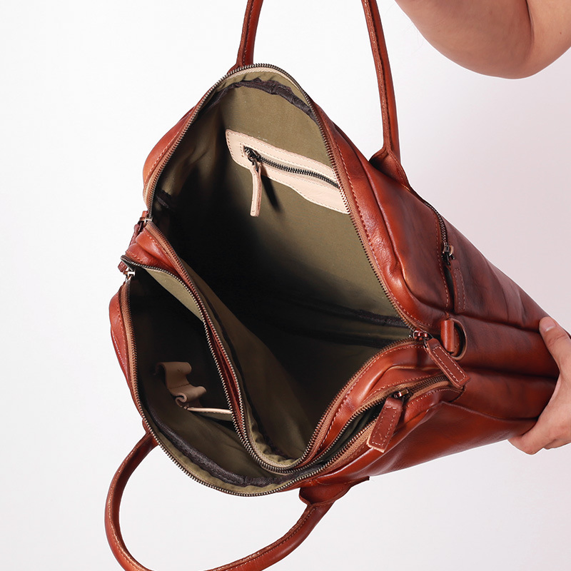 Ga78 Custom Leather Briefcase Men Bag Wholesale Storage Black Designer Vintage Travel Men Genuine Laptop Briefcases