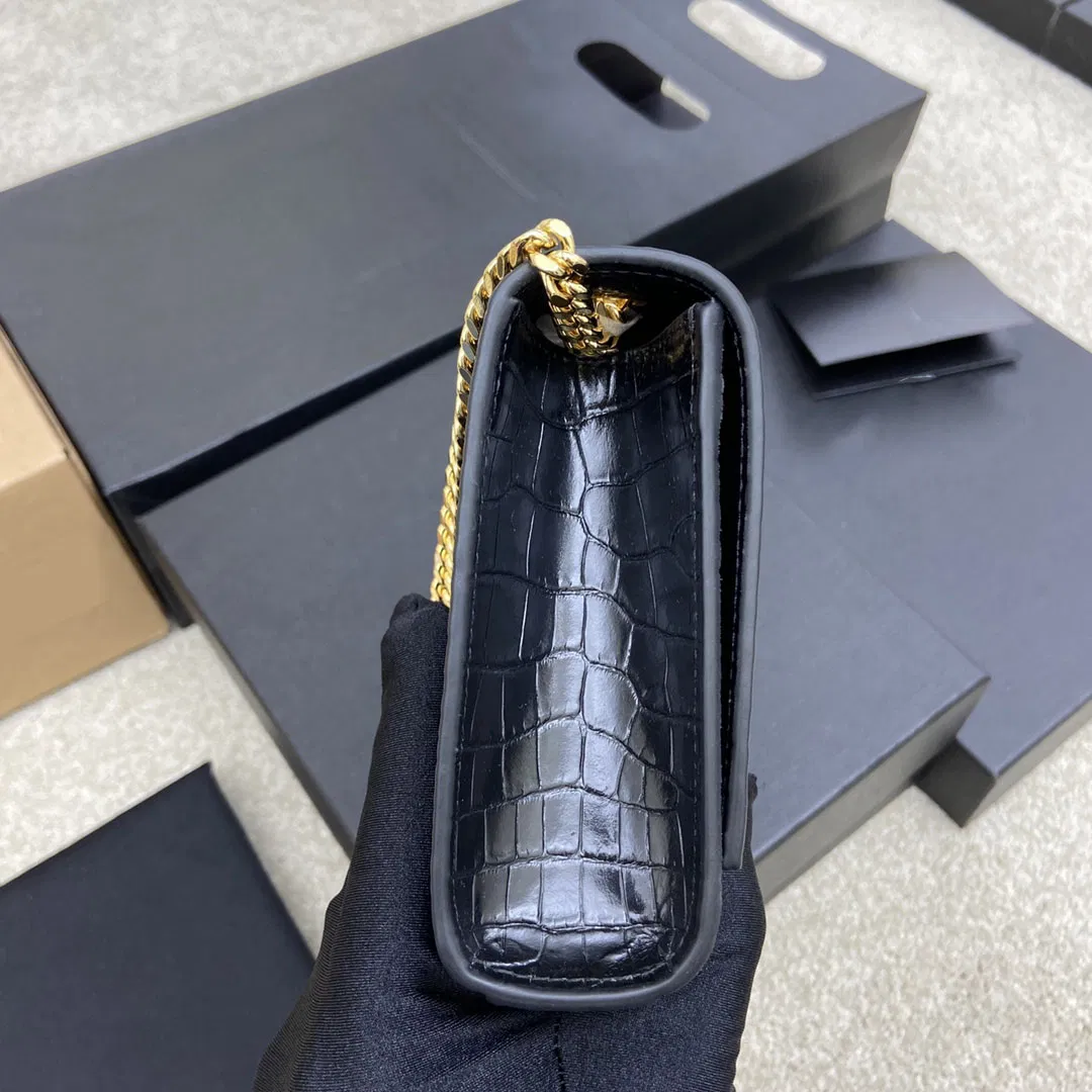 Top Quality Handbags Designer Crocodile-Embossed Tassel Clasp Glossy Calf Leather Crossbody Bag Ladies Handbags