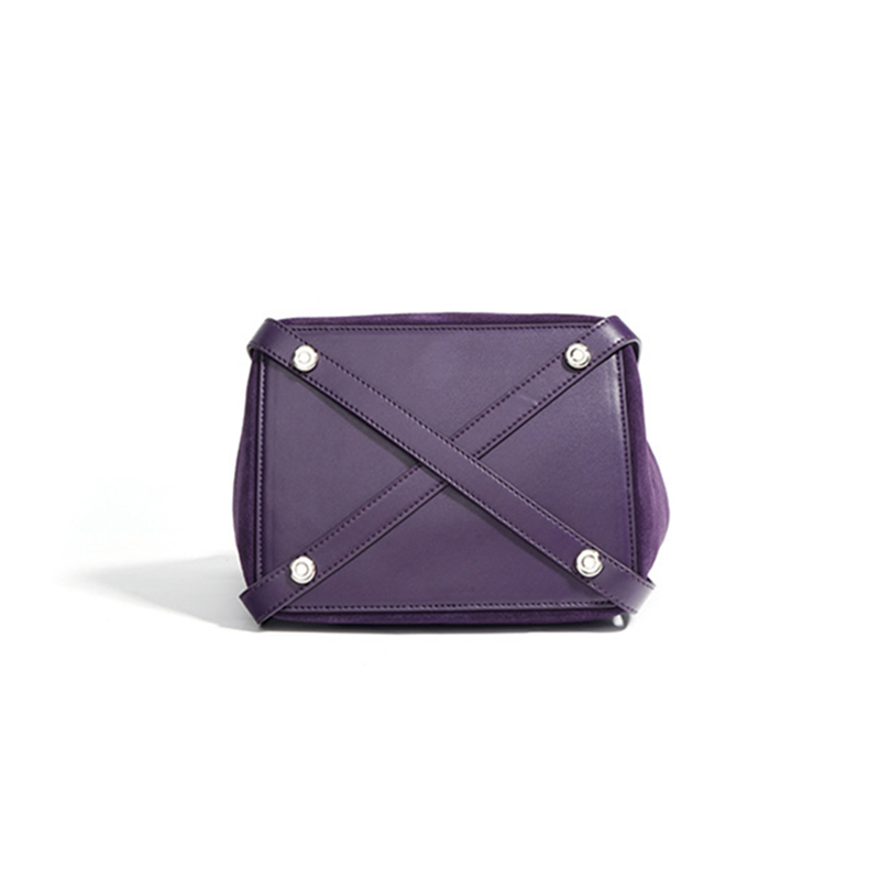 Wholesale Purple Suede Leather Crossbody Tote Bag for Women