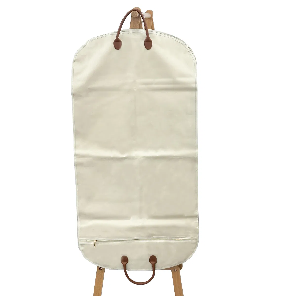 Custom Logo Leather Handles Transparent Window Zip Lock Heavy Duty Suit Cover Dust Bag Foldable Water-Proof Oxford Cover Suit Garment Bags