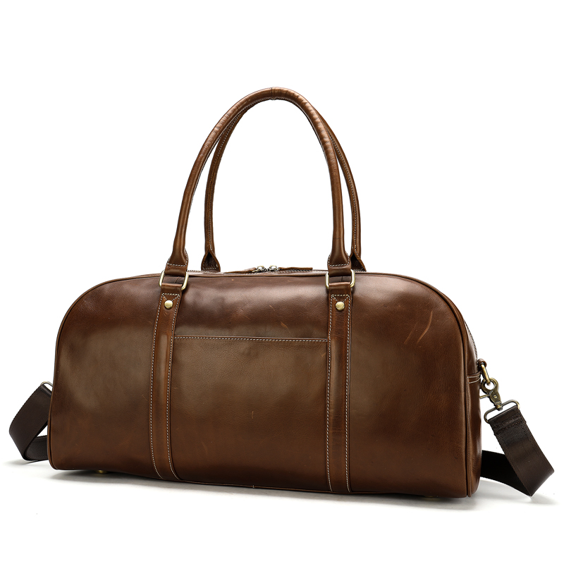 100% Leather Duffel Bag Travel Bag for Men