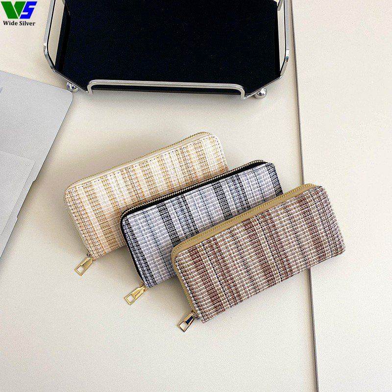 Wide Silver Rushed Casual Ladies Wallets and Purses Women Zipper 2023