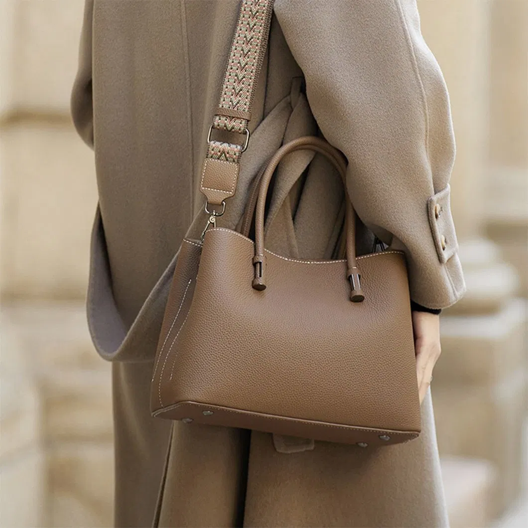 Customize Fashion Cow Leather Hand Bag for Ladies Shoulder Bag Women's Cow Leather Cowhide Tote Bag Handbags for Lady